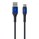 C520CKBL USB naar USB-C Gevlochten Nylon Kabel 2m (Blauw)