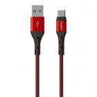 C520CKRD USB naar USB-C Gevlochten Nylon Kabel 2m (Rood)
