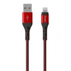 C520LKRD USB naar Lightning Gevlochten Nylon Kabel 2m (Rood)