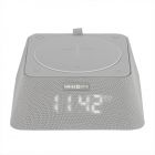 -15% | Q-Box FM Alarm Clock - Bluetooth Speaker - Qi Powerbank (Grey)