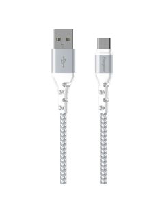 C520CKWH USB naar USB-C Gevlochten Nylon Kabel 2m (Wit)