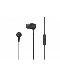 Earbuds metal - audio oortjes met microfoon 3,5mm zwart