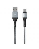 C520CKSL USB naar USB-C Gevlochten Nylon Kabel 2m (Zilver)